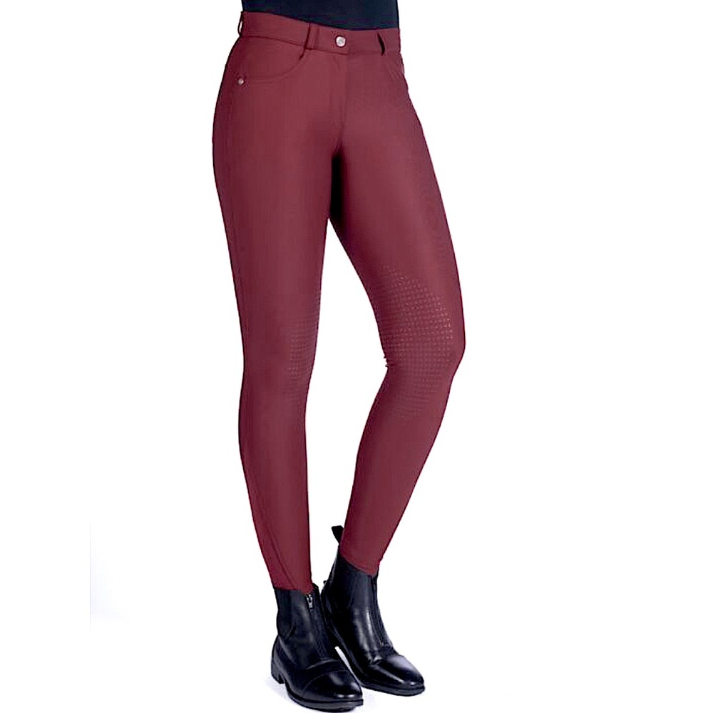 HKM Sports | Luna | Maroon Silicone Knee Patch Breech